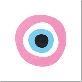 Pink Evil Eye Symbol Posters and Art